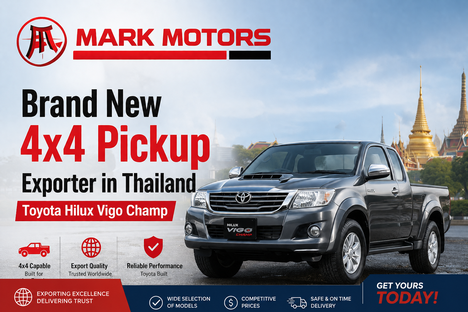 Brand New 4×4 Pickup Exporter of Thailand